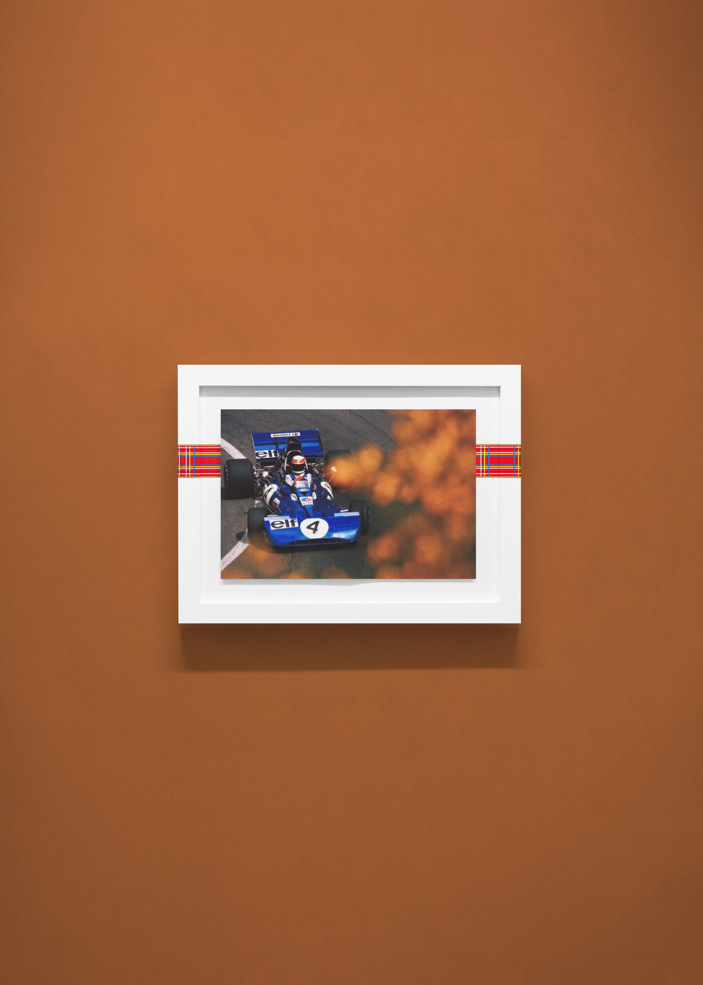 Visualisation, not a photograph. The number 4 spread on a terracotta wall.